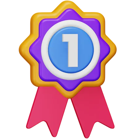 First Ribbon Badge  3D Icon