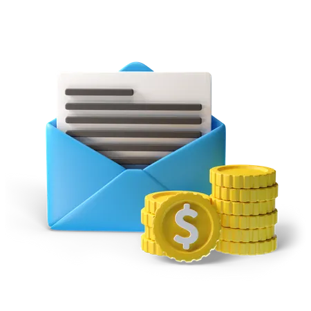 Courrier fiscal  3D Illustration