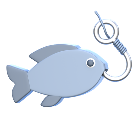 Fisch am Haken  3D Icon