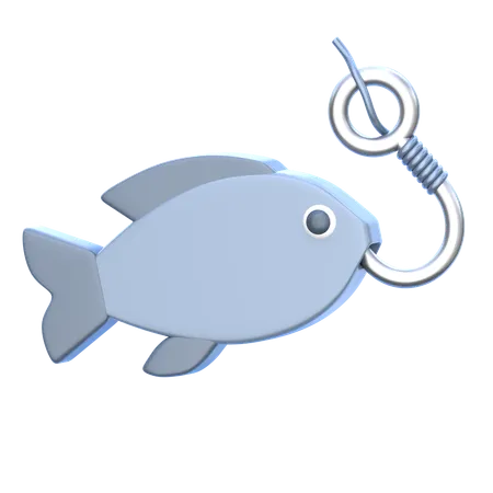 Fisch am Haken  3D Icon