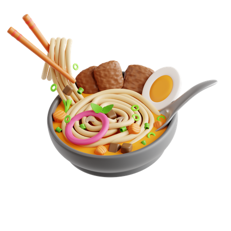 Fisch-Nudelsuppe  3D Icon
