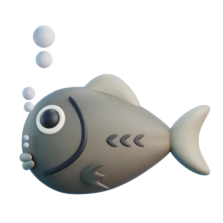 3 D Fish With Isolated Background 3D Icon