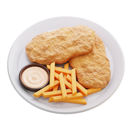 Fish and chips  3D Icon