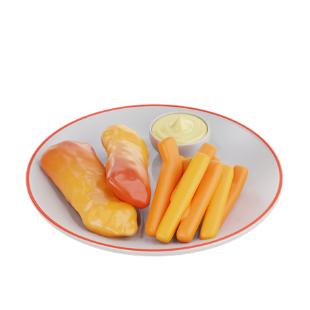 Fish and Chips  3D Icon