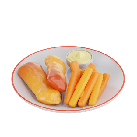 Fish and Chips  3D Icon