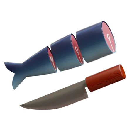 Fish and Knife  3D Icon