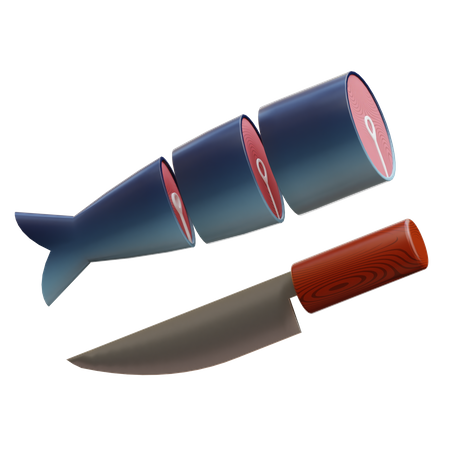 Fish and Knife 3D Icon