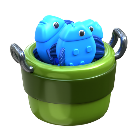 Fish Bucket  3D Icon