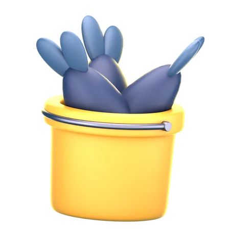 Fish Bucket 3 D Illustration 3D Icon