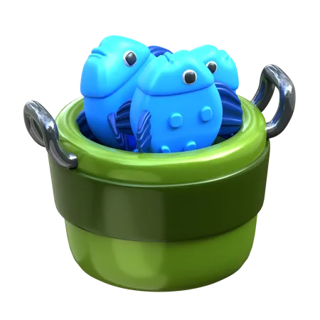 Fish Bucket  3D Icon