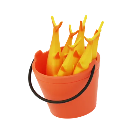 Fish Bucket  3D Icon