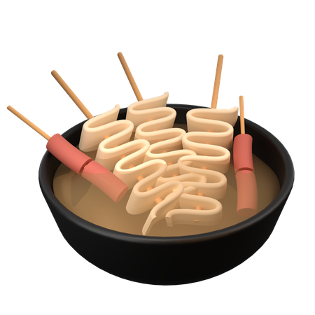 오뎅 스타일 생선 케이크  3D Icon
