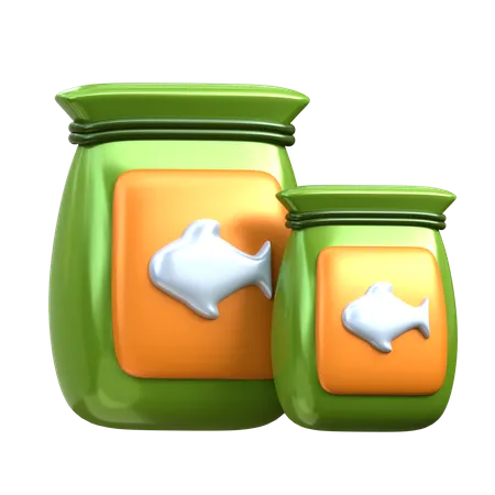 Fish Food 3 D Fishing Icon 3D Icon
