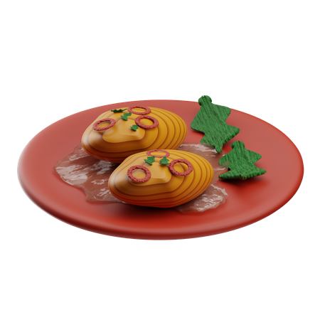 Fish in basil and chili sauce  3D Icon