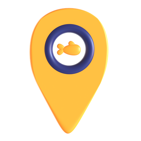 Fish Location  3D Icon