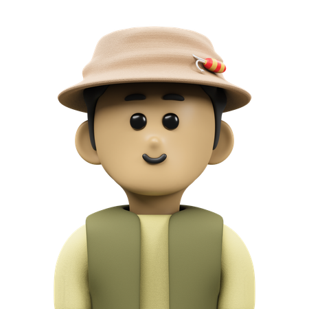 Fisherman Avatar  3D Icon