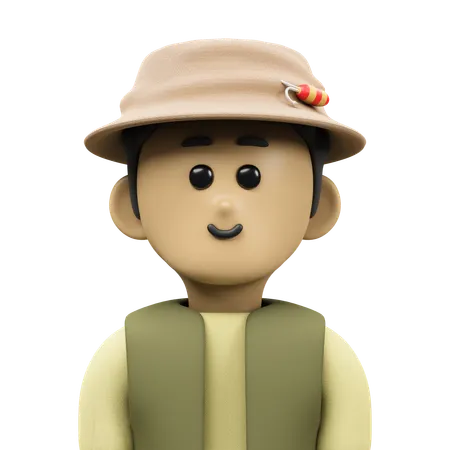 Fisherman Avatar  3D Icon