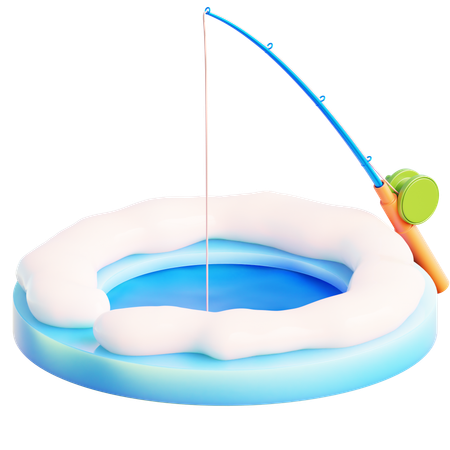 Fishing Hole With Rod  3D Icon