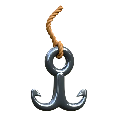 Fishing Hook 3 D Fishing Icon 3D Icon