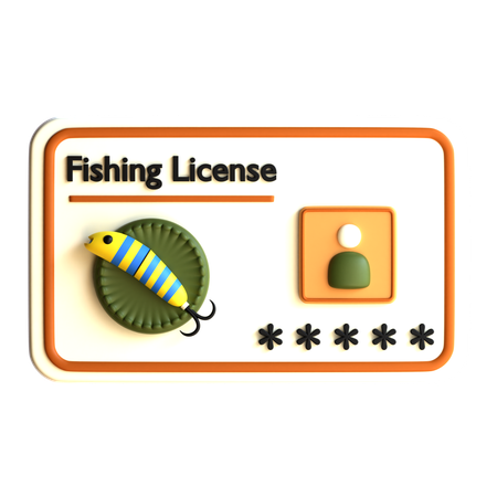 Fishing License  3D Icon
