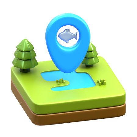 Fishing Location  3D Icon