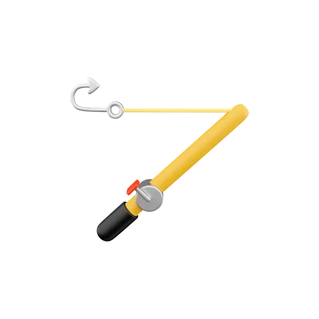 3 D Fishing Rod And Reel Isolated On White Background 3 D Rendering Fishing Rod 3 D Render Fishing Rod Illustration 3D Icon