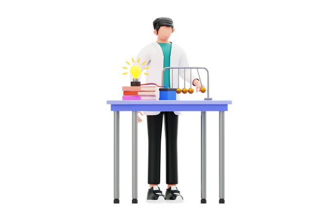 Experimento de física  3D Illustration