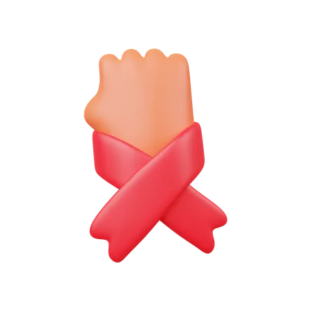 Fist Against Cancer 3D Illustration