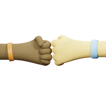 Fist Bump Gesture  3D Illustration