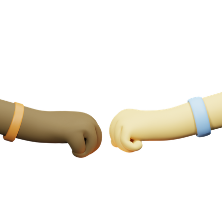 Fist Bump Gesture  3D Illustration