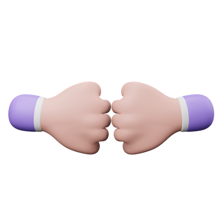 Fist Bump Hand Gesture  3D Illustration