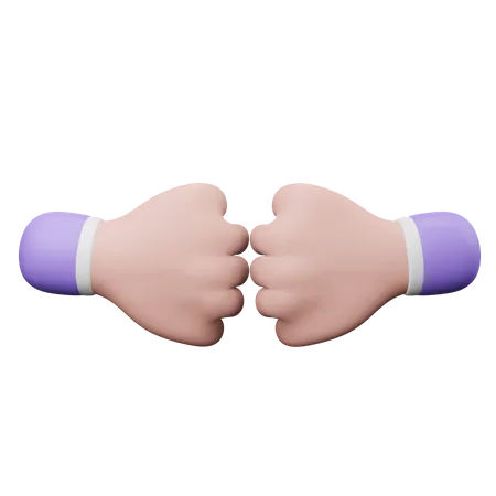 Fist Bump Hand Gesture  3D Illustration