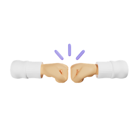 Fist bump hand gesture  3D Illustration