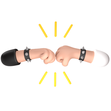 Fist Bump Hand Gesture  3D Illustration