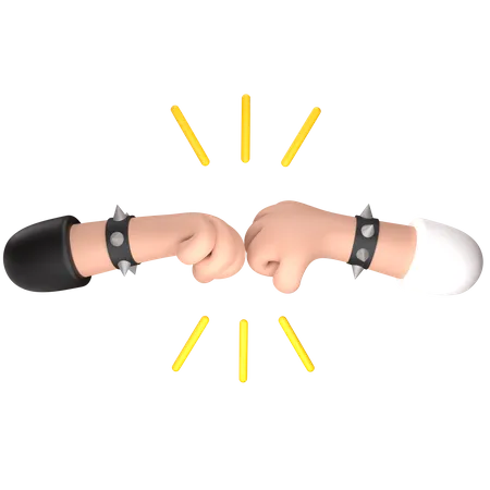 Fist Bump Hand Gesture  3D Illustration