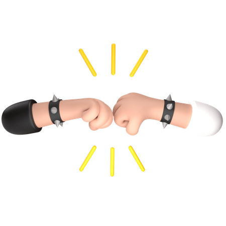 Fist Bump Hand Gesture 3D Illustration