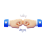 3d fist bump hand logo