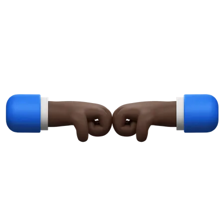 Two Clenched Fists Meeting Each Other In A Fist Bump A Common Gesture Of Greeting Or Agreement 3D Icon