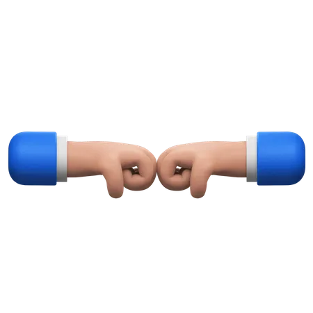Two Clenched Fists Meeting Each Other In A Fist Bump A Common Gesture Of Greeting Or Agreement 3D Icon