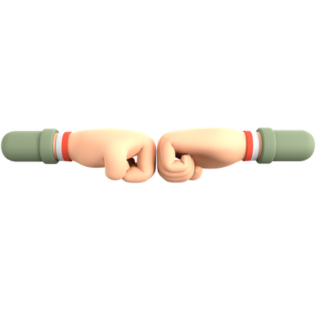 Fist Bump With Red And White Bracelet  3D Illustration