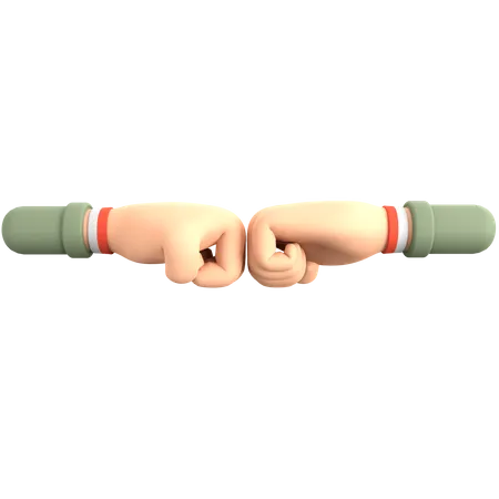 Fist Bump With Red And White Bracelet  3D Illustration