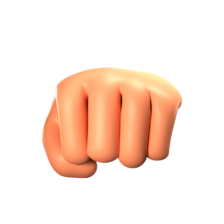 Fist hand gesture 3D Illustration