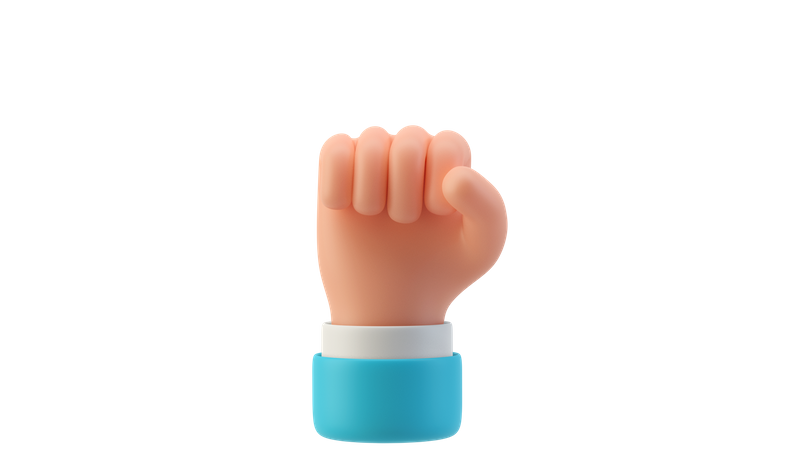 Fist hand gesture  3D Illustration