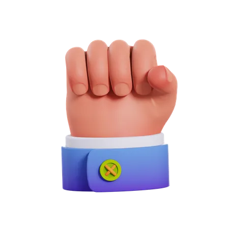 Fist hand gesture  3D Illustration