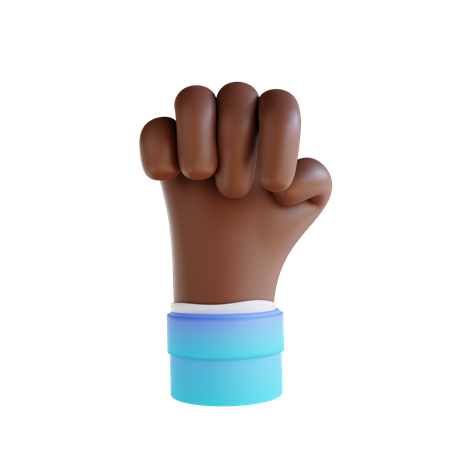 Fist hand gesture  3D Illustration