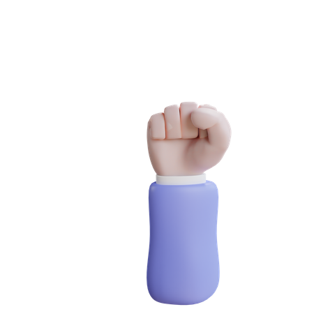 Fist hand gesture 3D Illustration
