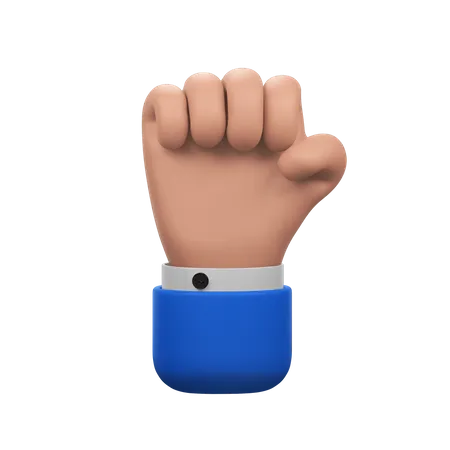 A Clenched Hand Signifying Strength Or Defiance 3D Icon