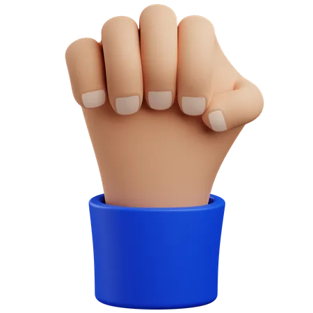 3 D Fist Hand Gesture With Isolated Background 3D Icon