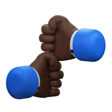 Fist Over Fist Hands Gesture  3D Icon