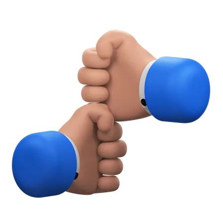 Both Hands Clenched In A Fist With One Fist Hovering Above The Other 3D Icon
